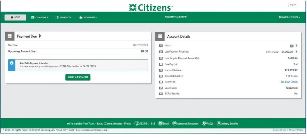 Citizens loan refinancing